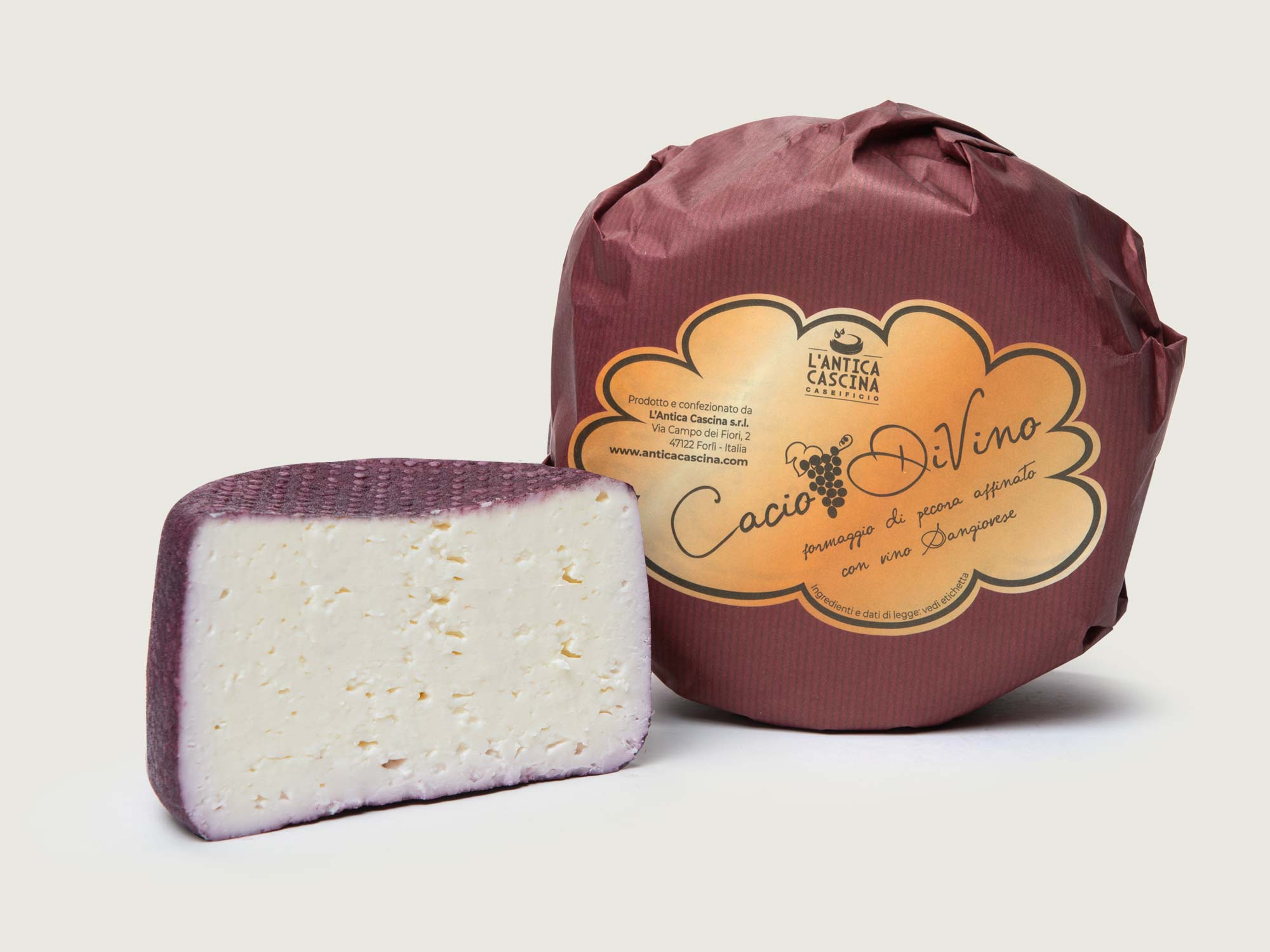 L'Antica Cascina Cacio Di Vino cow's milk in San Giovese wine 380g