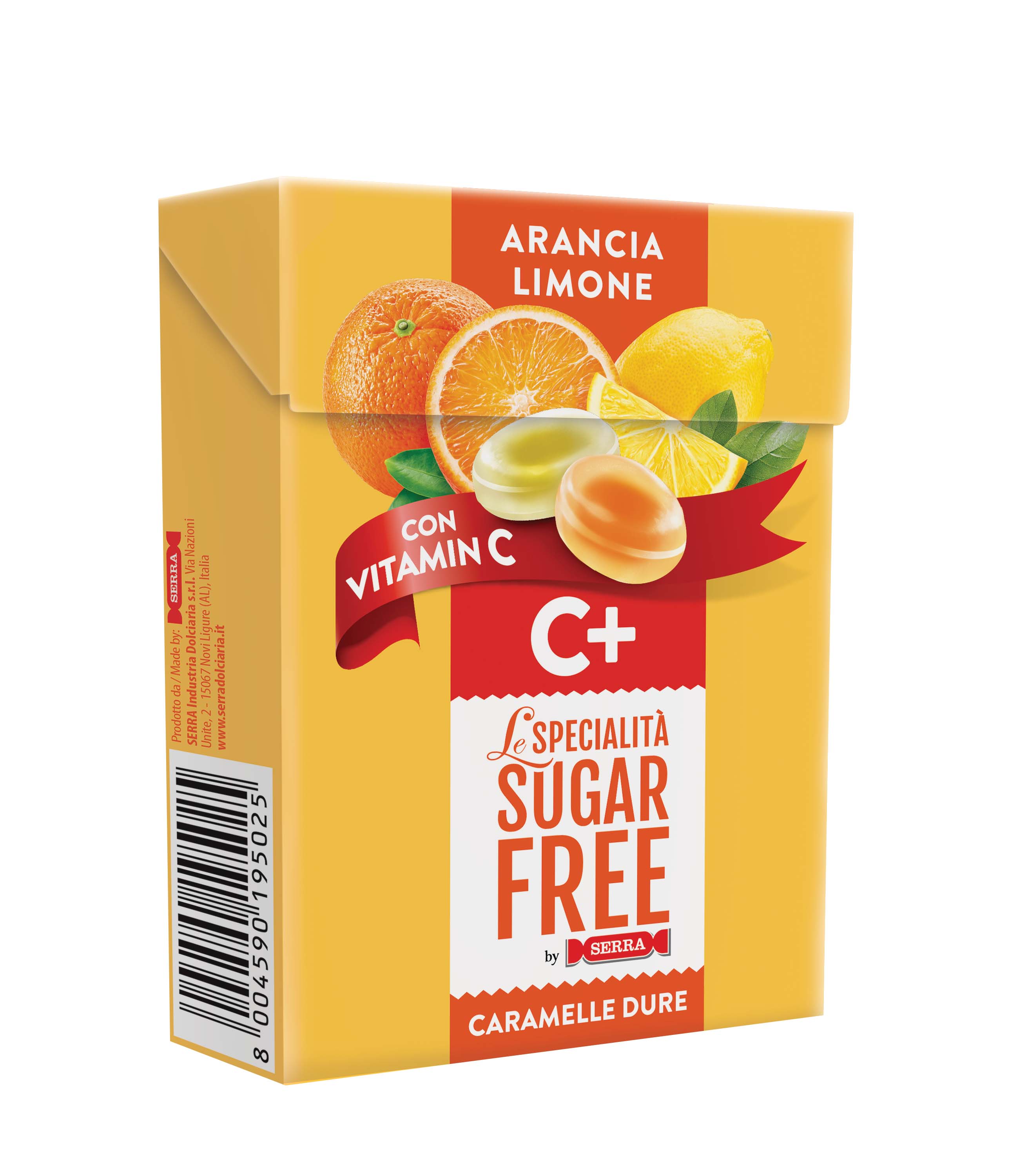 Serra Sugar free Orange & Lemon sweets with Vitamin C 50g